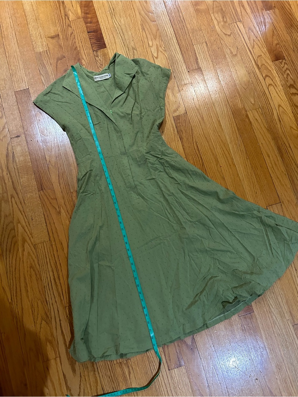 Hearts and Found Green Fit-and-Flare Midi Dress - Picture 6 of 7